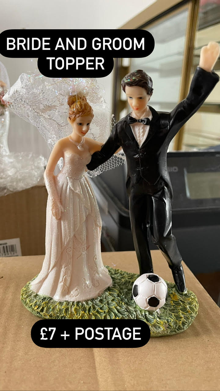 Cake topper Bride and Groom (Football)