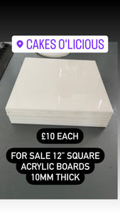 Pre loved Heavy duty Square Acrylic boards 12" x 10mm