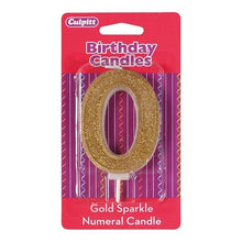 Load image into Gallery viewer, Candles - Gold Sparkle - Numbers 0 - 9
