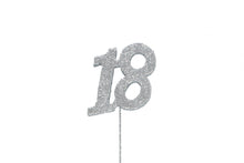 Load image into Gallery viewer, Cake Topper - Silver Glitter Numbers - 0 to 80