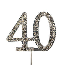 Load image into Gallery viewer, Cake topper: Diamante  - Numbers - Silver Stem