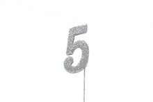 Load image into Gallery viewer, Cake Topper - Silver Glitter Numbers - 0 to 80