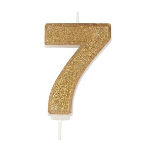 Candles - Gold Sparkle - Numbers 0 - 9