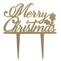 Load image into Gallery viewer, Cake topper:  Gold Merry Christmas
