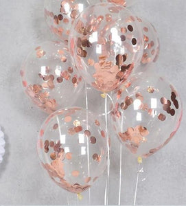 Balloons - Rose Gold Confetti Balloons 5 pack (11 inch)