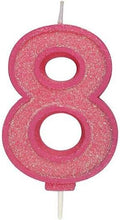 Load image into Gallery viewer, Candles - Culpitt Pink Sparkle - Numbers 0 - 9
