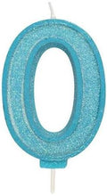 Load image into Gallery viewer, Candles - Culpitt Blue Sparkle - Numbers 0 - 9
