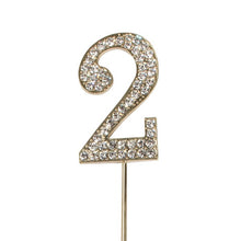 Load image into Gallery viewer, Cake topper: Diamante Numbers - Gold Stem