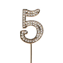 Load image into Gallery viewer, Cake topper: Diamante Numbers - Gold Stem