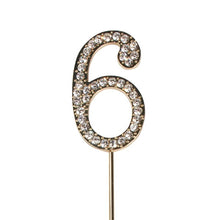 Load image into Gallery viewer, Cake topper: Diamante Numbers - Gold Stem
