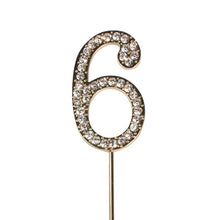 Load image into Gallery viewer, Cake topper: Diamante Numbers - Gold Stem