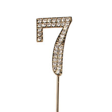 Load image into Gallery viewer, Cake topper: Diamante Numbers - Gold Stem
