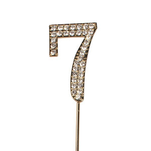 Cake topper: Diamante Numbers - Gold Stem