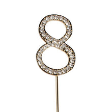 Load image into Gallery viewer, Cake topper: Diamante Numbers - Gold Stem