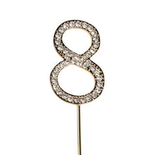 Load image into Gallery viewer, Cake topper: Diamante Numbers - Gold Stem
