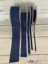 Load image into Gallery viewer, Ribbon:  Midnight Blue (no 19)  Eleganza double faced satin ribbon