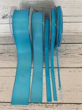 Load image into Gallery viewer, Ribbon: Turquoise (no 55)  Eleganza Double faced Satin ribbon