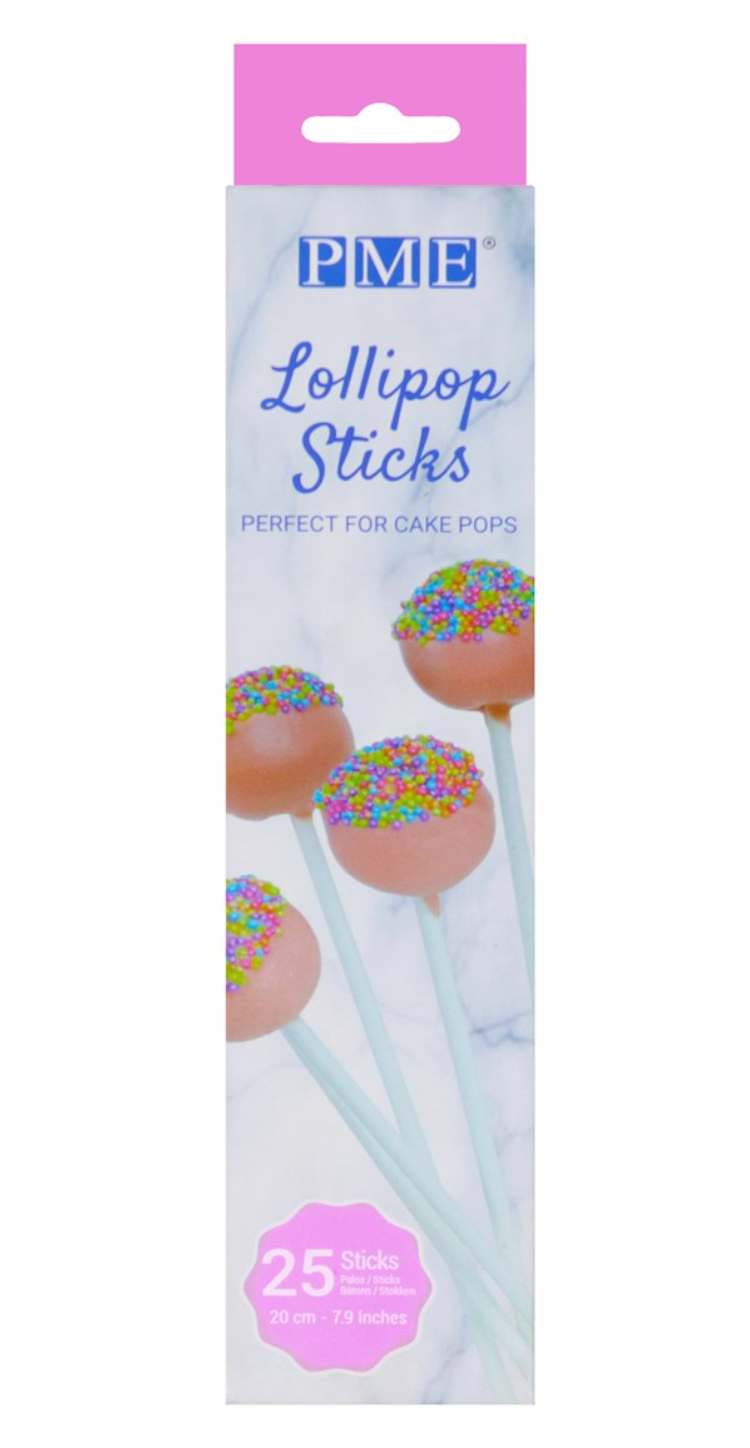 Misc - Lollipop Sticks - White Pk/25 (20cm/7.9