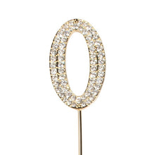 Load image into Gallery viewer, Cake topper: Diamante Numbers - Gold Stem