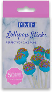 Misc - Lollipop Sticks - White Pk/50 (11.5cm/4.5")