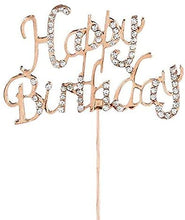 Load image into Gallery viewer, Cake Topper - Rose Gild Diamante Happy Birthday
