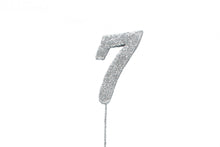 Load image into Gallery viewer, Cake Topper - Silver Glitter Numbers - 0 to 80