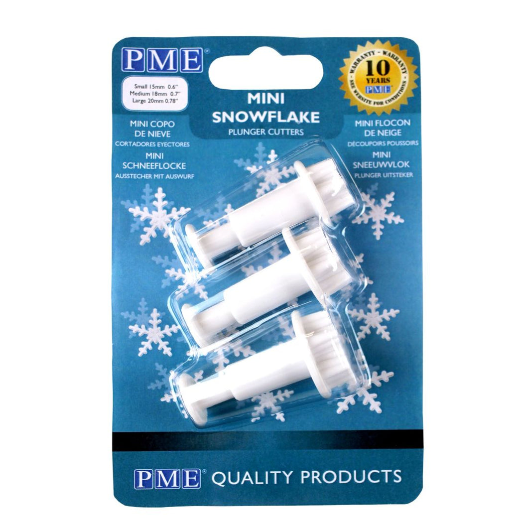 Cutter: PME Small Snowflake plunger cutters set of 3