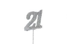 Load image into Gallery viewer, Cake Topper - Silver Glitter Numbers - 0 to 80