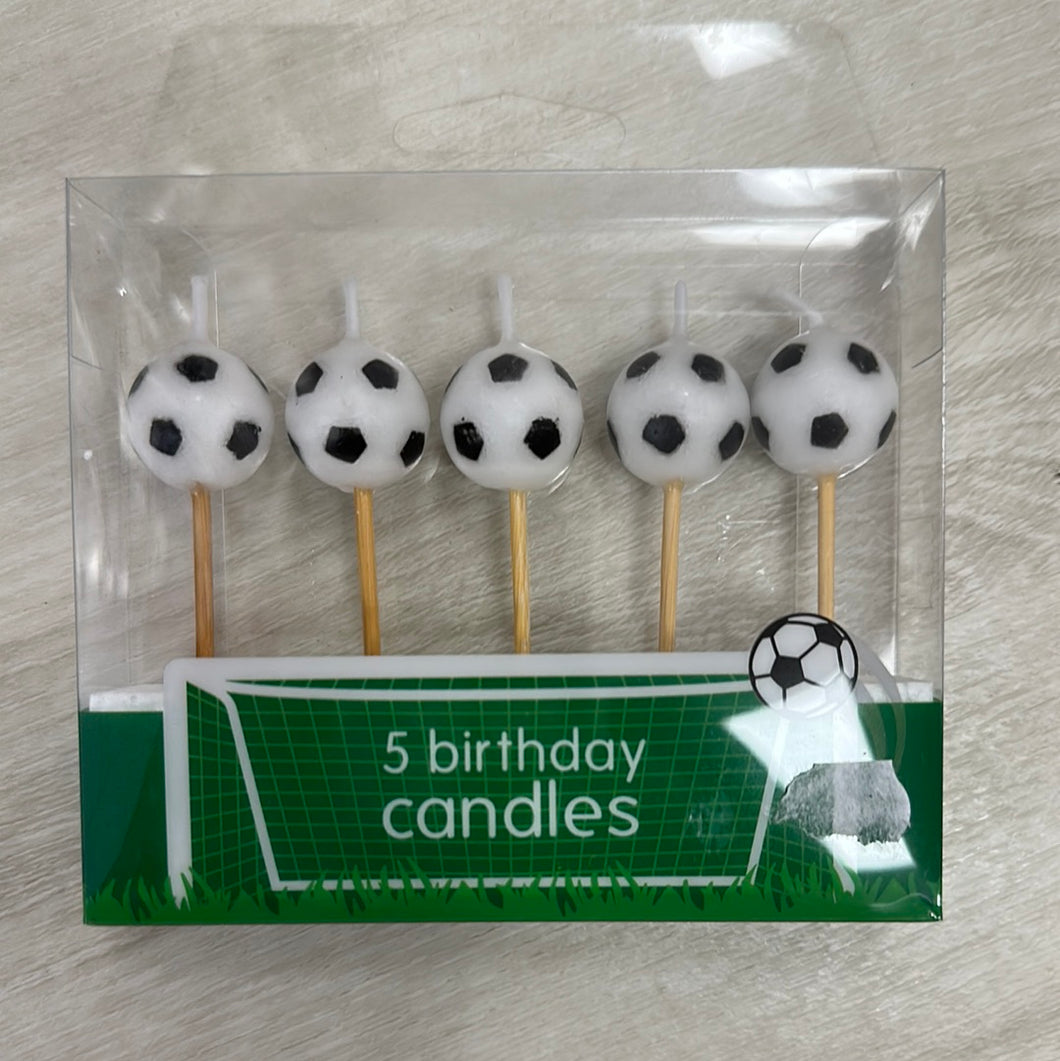 Candles - FOOT BALLS - Pack of 5