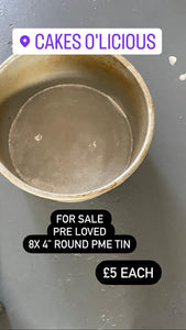 Pre loved PME Cake Tin - Round 8" (152 X 76MM / 8 X 4")