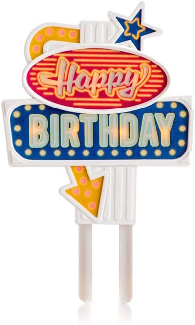 Cake Topper - Happy Birthday LED flashing cake topper