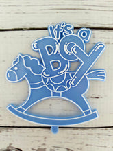 Load image into Gallery viewer, Cake topper: Rocking horse - It&#39;s a boy/girl!
