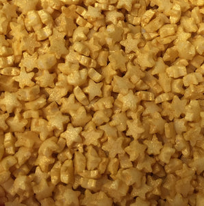 Sprinkles:   GLIMMER Mini Gold Stars (approx 50g)