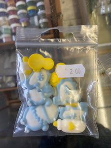 Edible Decorations -Blue, white and yellow baby mix