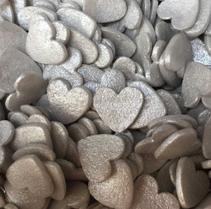 Sprinkles:  Glimmer Hearts - Silver (approx 50g)