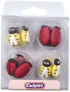 Edible Decorations-Ladybirds & Bees - 12 Pack