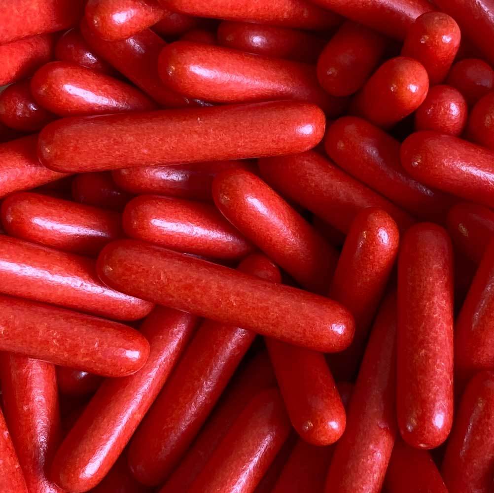 Sprinkles:  Macaroni Polished Rods - Red