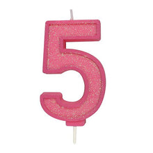 Load image into Gallery viewer, Candles - Culpitt Pink Sparkle - Numbers 0 - 9
