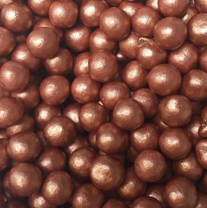 Sprinkles:   Small Chocoballs Pearlescent Rose Gold - (approx 50g)