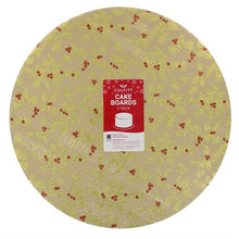Load image into Gallery viewer, Cake boards:  Double thick Christmas cake boards  10&quot; round
