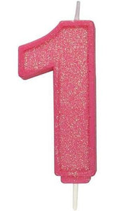 Candles - Culpitt Pink Sparkle - Numbers 0 - 9