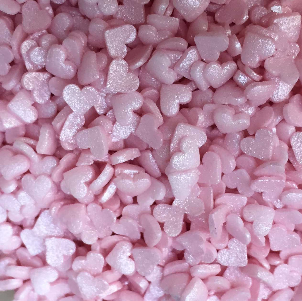 Sprinkles:  Glimmer Hearts Mini-Pink (approx 50g)