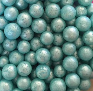 Sprinkles:  7mm Glimmer Pearls (dragees) LIGHT BLUE/TURQUOISE (Approx 50g)