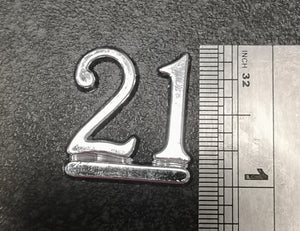 Cake Topper - Silver numbers :  assorted numbers