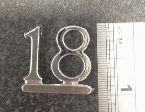 Cake Topper - Silver numbers :  assorted numbers