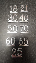 Load image into Gallery viewer, Cake Topper - Silver numbers :  assorted numbers
