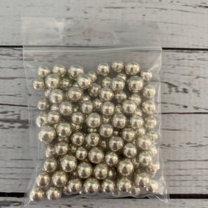 Sprinkles:  8mm Silver large balls - Vegetarian (Approx 50g)