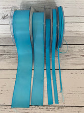 Load image into Gallery viewer, Ribbon: Turquoise (no 55)  Eleganza Double faced Satin ribbon
