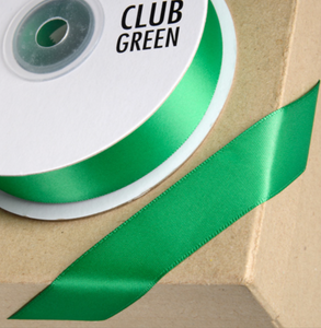 Ribbon - Double Sided Satin Ribbon 15mm  Green SOLD PER METRE