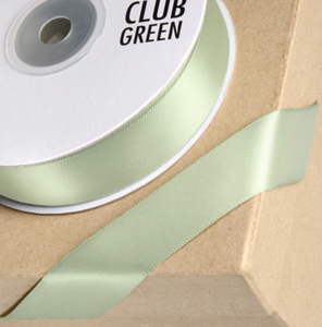 Ribbon - Double Sided Satin Ribbon Club Green Mint - SOLD PER METRE